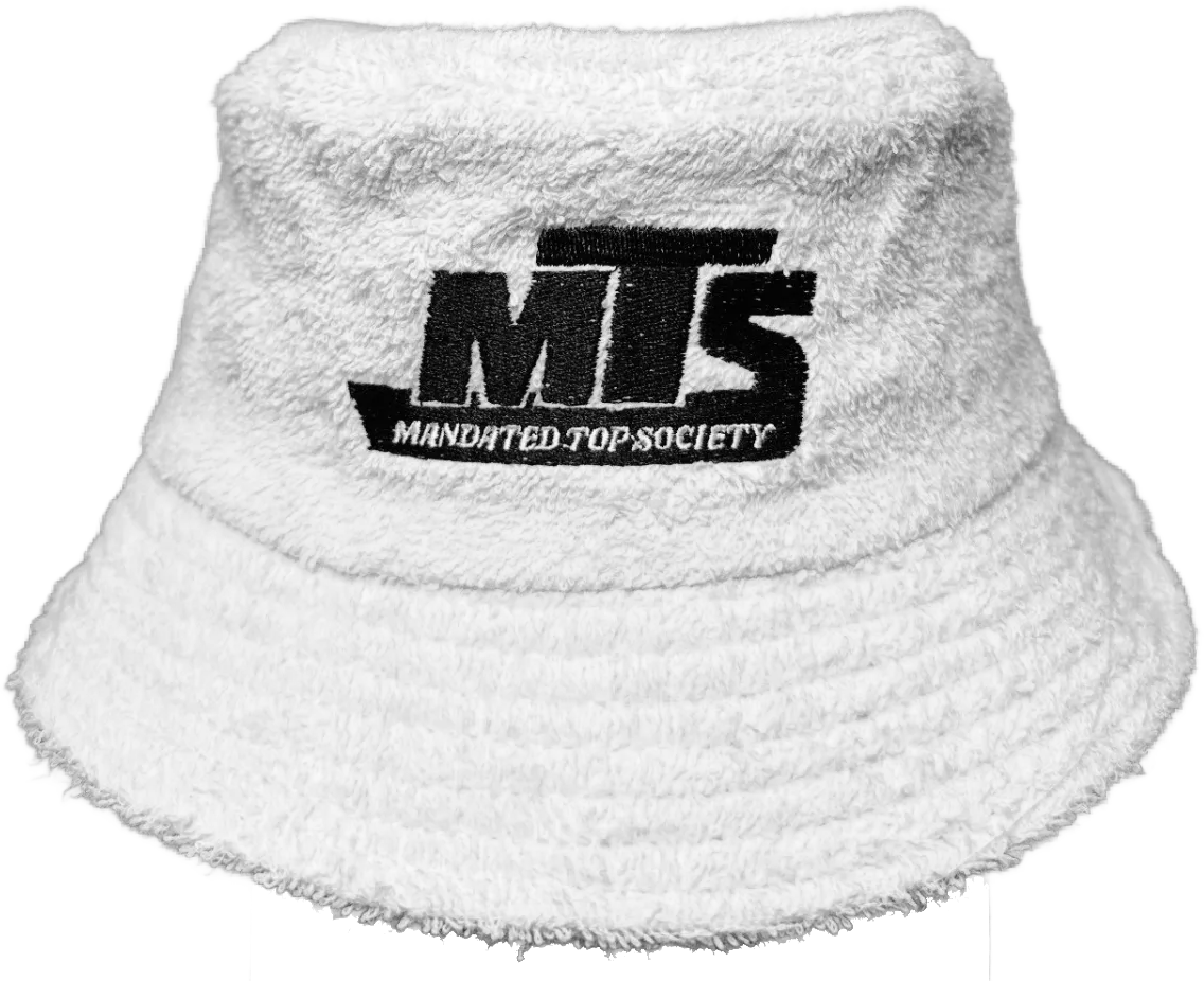 White bucket hat
